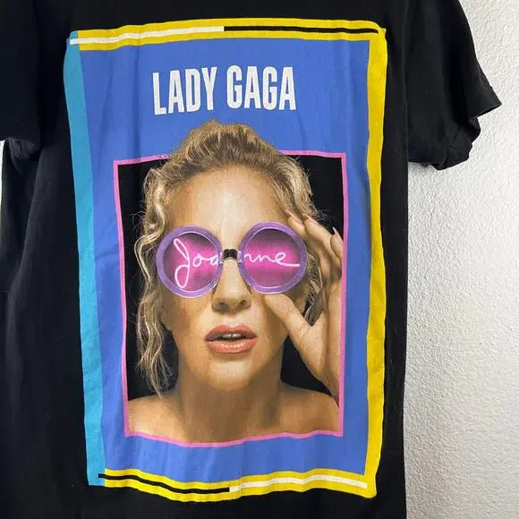 Lady Gaga Joanne Album Official Merchandise World Tour Black T-Shirt Size M - Picture 4 of 5